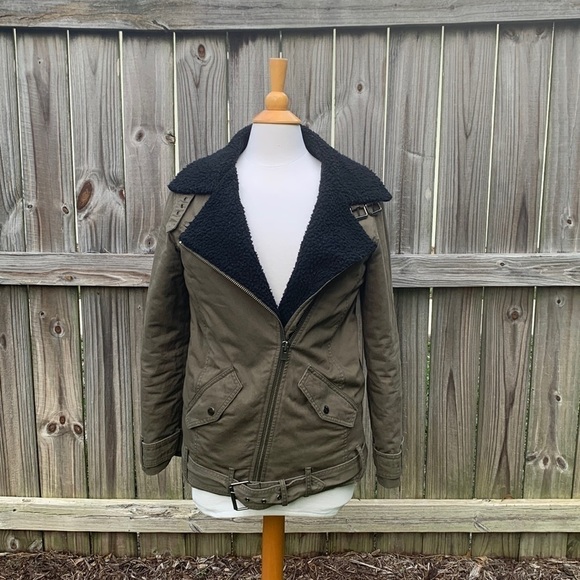 The Kooples ‘Sport’ olive green medium weight military jacket, size XS - Picture 1 of 12